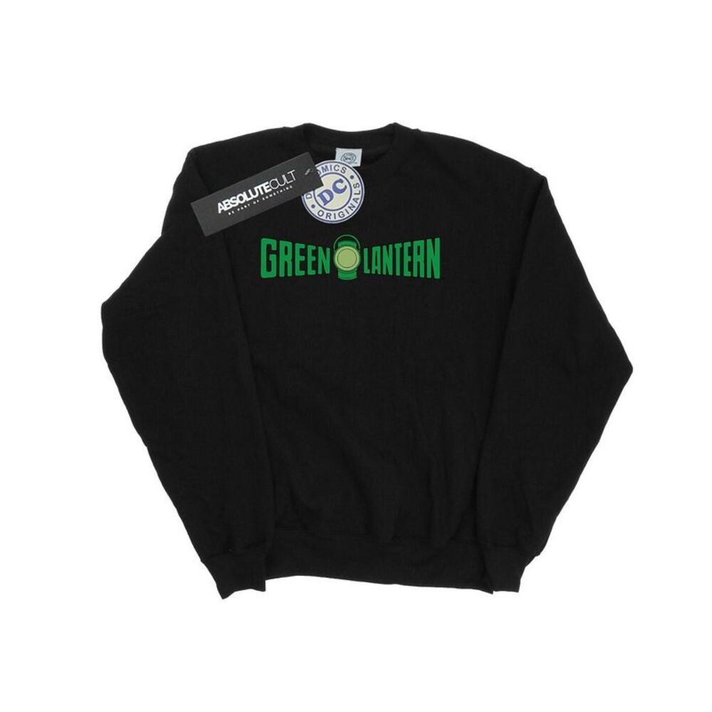 DC Comics Mens Green Lantern Text Logo Sweatshirt / Black